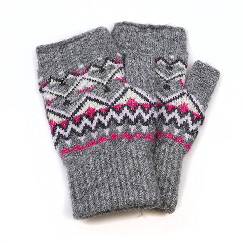 Recycled Blend Fairisle Wristwarmers - Various Colours