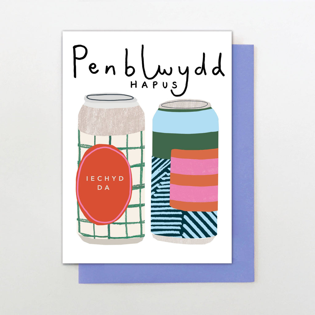 Penblwydd Hapus Beer Cans