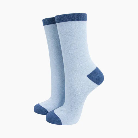 Glitter Socks with Contrast Top - Various Colours