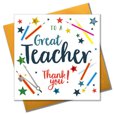 To A Great Teacher Thank You Card