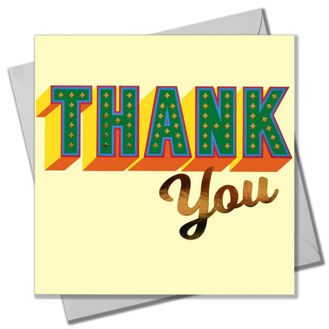 Green & Gold Thank You Card