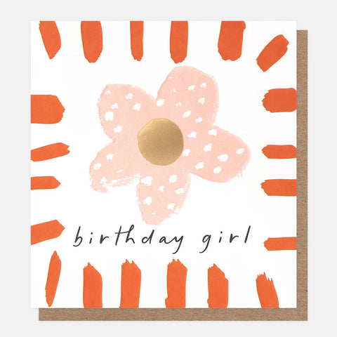 Birthday Girl Pink Flower Card
