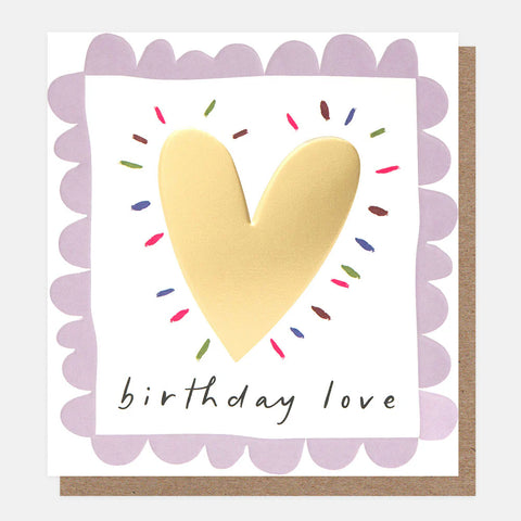 Birthday Love Gold Heart Card
