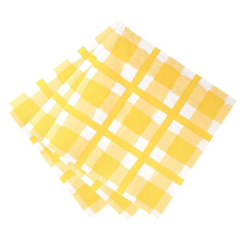 Yellow & White Check Napkins