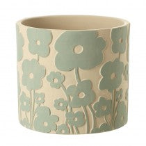 Aqua Poppy Cement Pot - Various Sizes