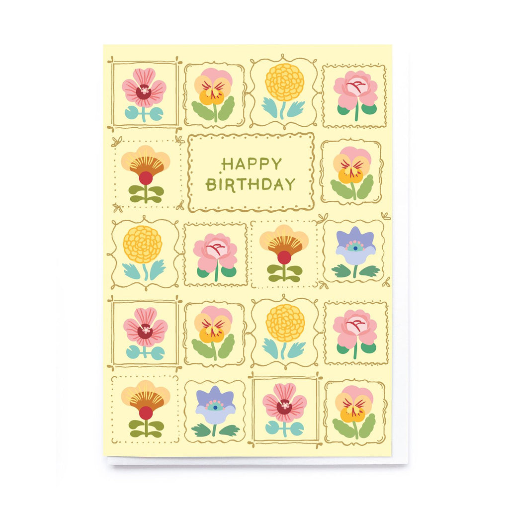 Happy Birthday Floral Squares