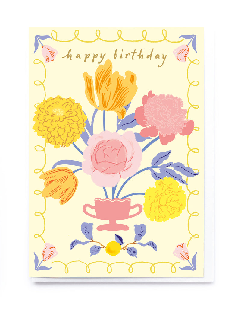 Birthday Vase and Flowers