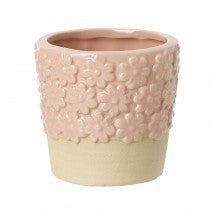 Pink Floral Ceramic Plant Pot