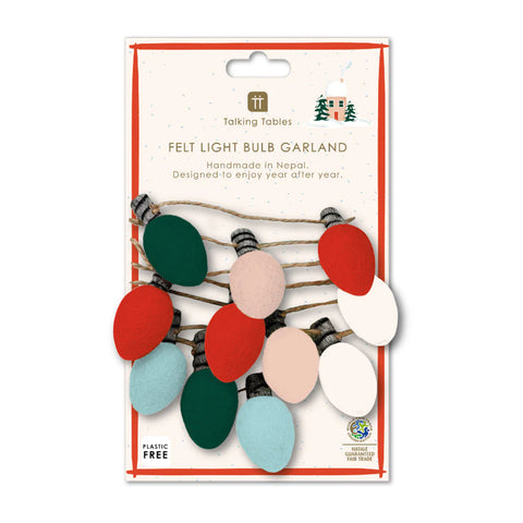 Christmas Felt Light Bulb Bunting