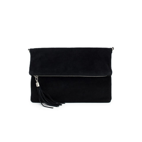Foldover Suede Clutch - Various Colours