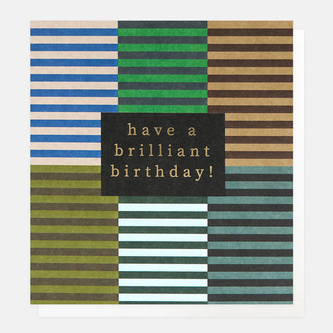 Patchwork Stripe Birthday Card