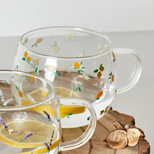 Ditsy Lemon Glass Mug