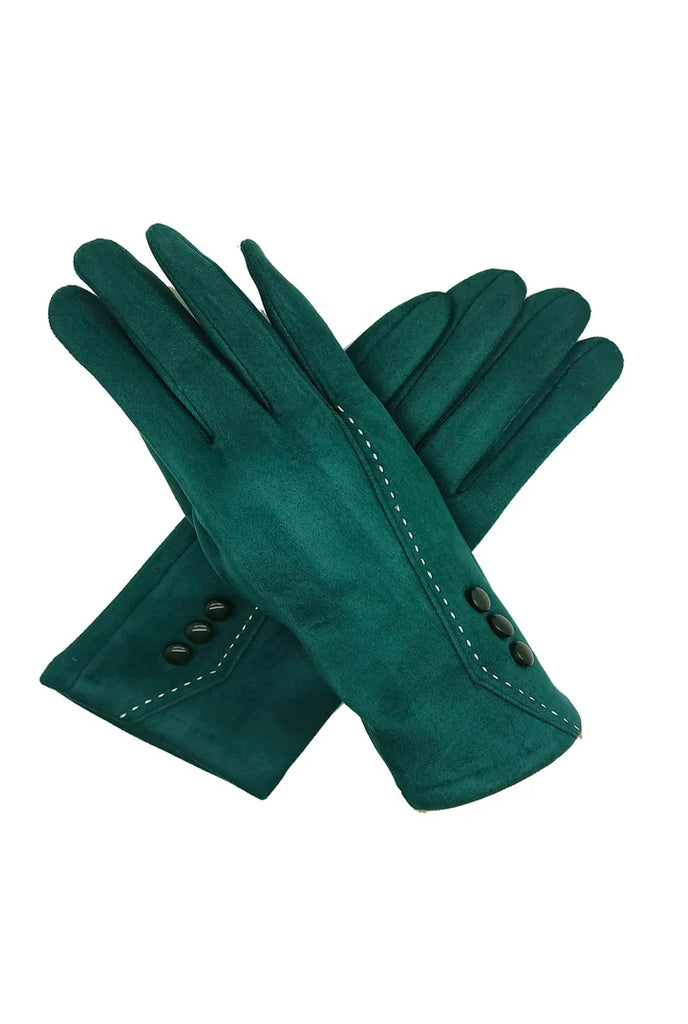 Gloves with Stich Detail and Buttons - Various Colours