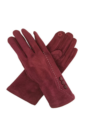 Gloves with Stich Detail and Buttons - Various Colours