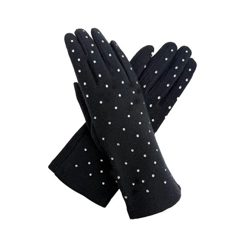Plain Gloves with Dotted Detailing - Various Colours