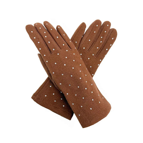 Plain Gloves with Dotted Detailing - Various Colours
