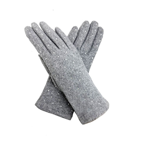 Plain Gloves with Dotted Detailing - Various Colours