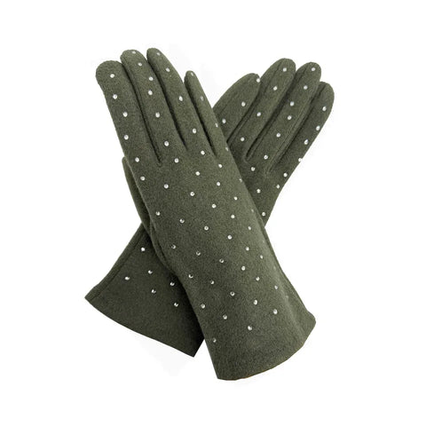Plain Gloves with Dotted Detailing - Various Colours