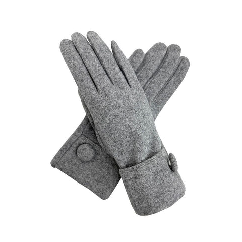 Plain Gloves with Large Button Detailing - Various Colours