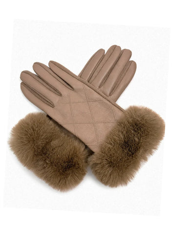 Gloves with Fur Detailed Cuff - Various Colours