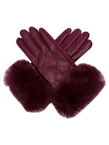 Gloves with Fur Detailed Cuff - Various Colours