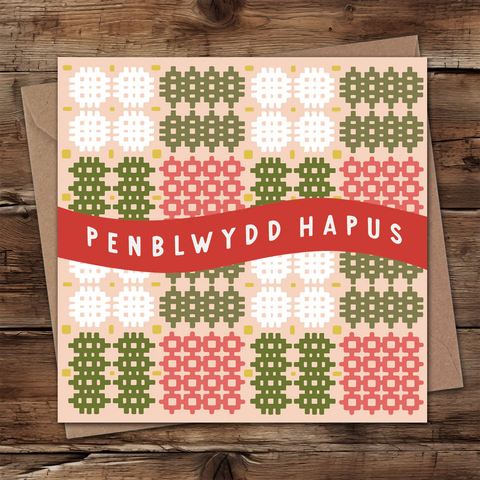 Penblwydd Hapus - Pink Carthen Card