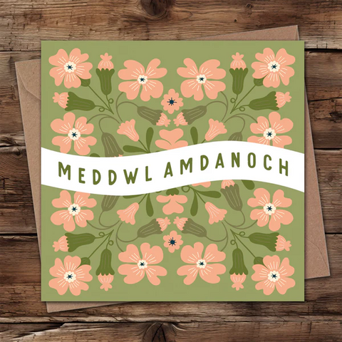 Meddwl Amdanoch Floral Thoughts Card