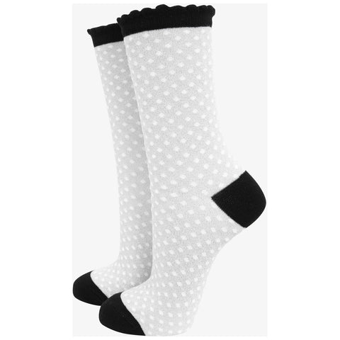 Glitter Socks With Mini Spots - Various Colours