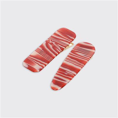 Amber Set of 2 Hair Clips - Red