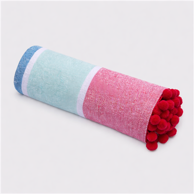 Hammam Towel with Pom Pom Edge - Various Colours