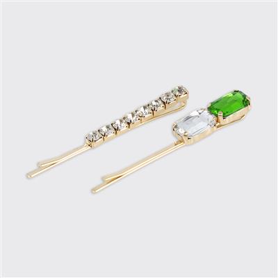 Diamante Set Of 2 Hairclips - Various Colours