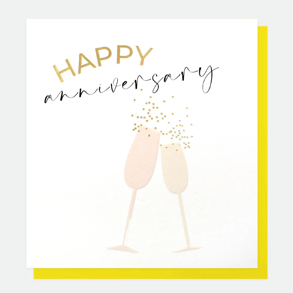 Champagne Flutes Happy Anniversary Card