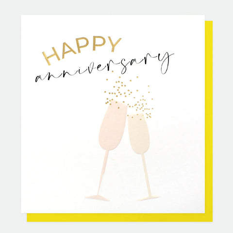 Champagne Flutes Happy Anniversary Card