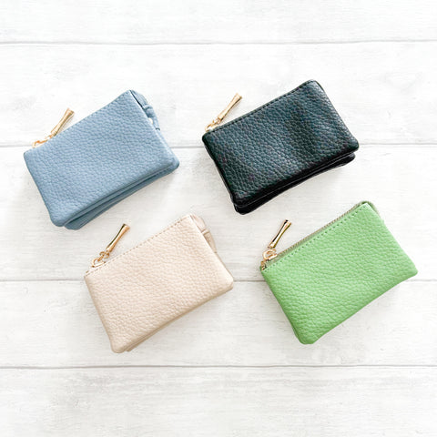 Small Purse with Zip Compartments - Various Colours