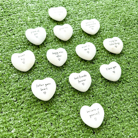 Assorted Sentiment Heart Stones - Various Sayings