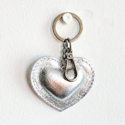 Real Leather Heart Keyring - Various Colours