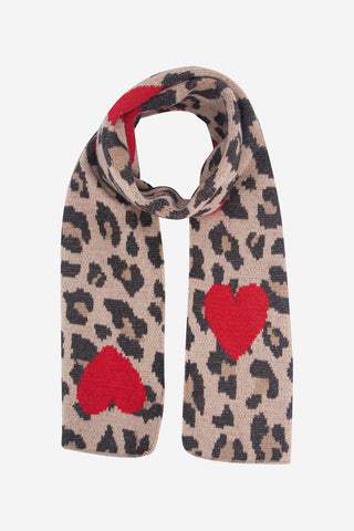 Leopard and Hearts Scarf - Various Colours