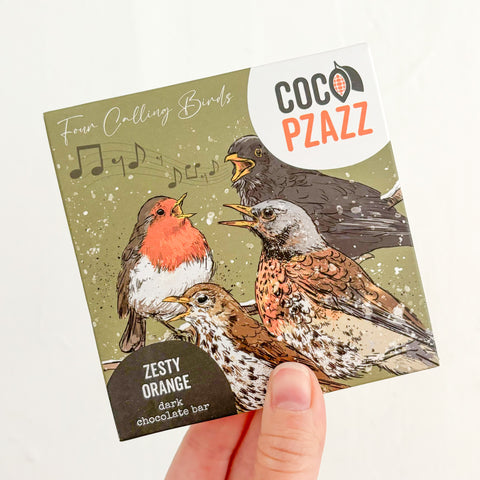 "Four Calling Birds" Zesty Orange Dark Chocolate Bar