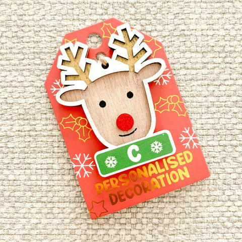 Reindeer Alphabet Personalised Decoration