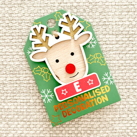 Reindeer Alphabet Personalised Decoration