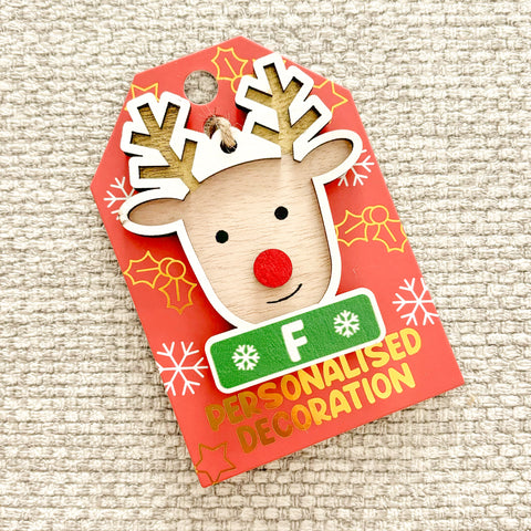 Reindeer Alphabet Personalised Decoration