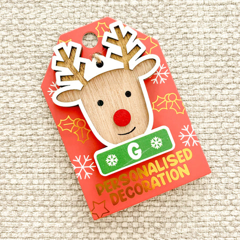 Reindeer Alphabet Personalised Decoration