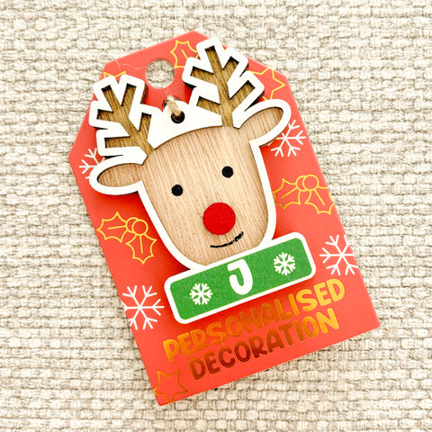 Reindeer Alphabet Personalised Decoration