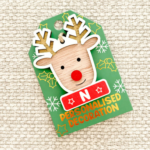 Reindeer Alphabet Personalised Decoration