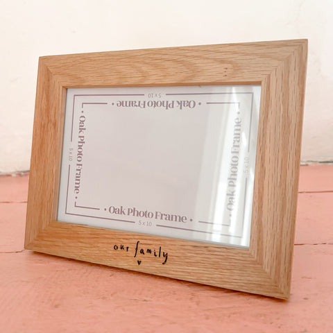 'Our Family' Oak Photo Frame