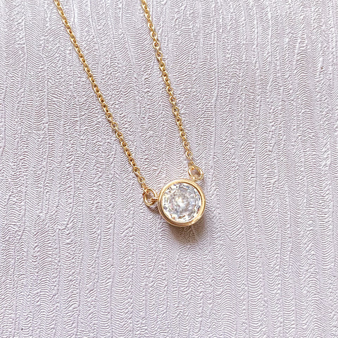 CZ Crystal Necklace - Various Colours