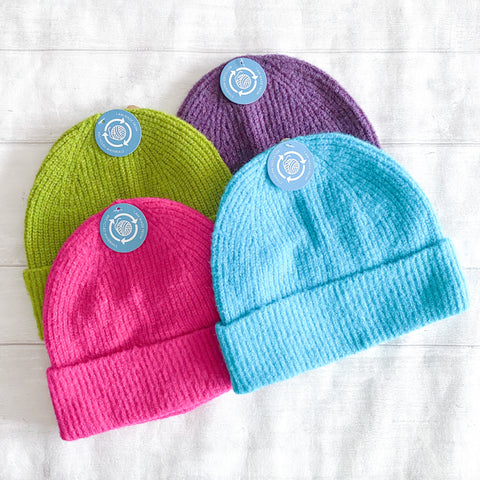 Recycled Ribbed Beanie - Various Colours