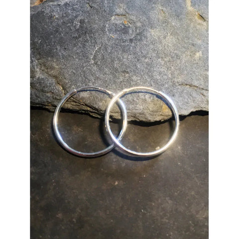 1.5mm X 25mm Silver Hoop