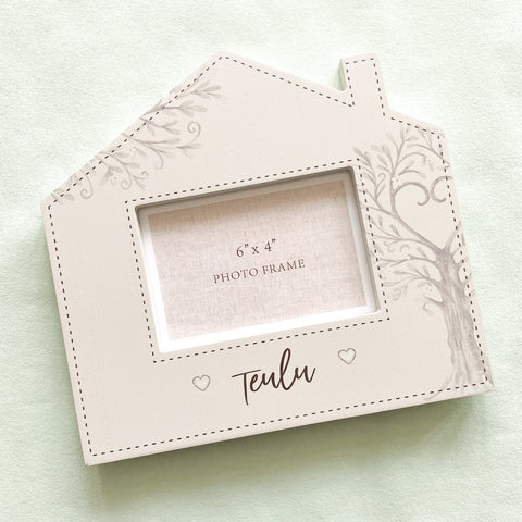 Teulu Wooden House Photo Frame