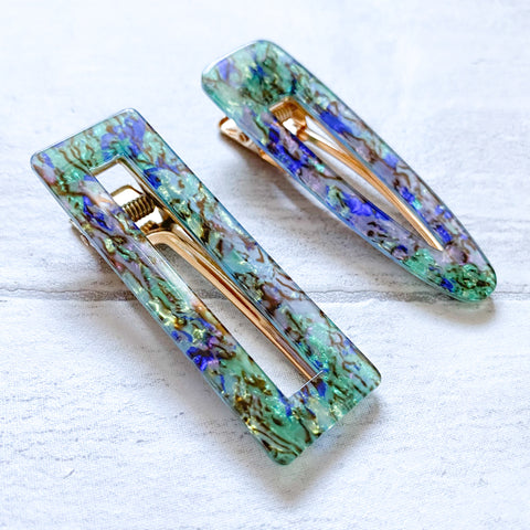 Set of Two Kaleidoscope Hair Clips - Various Colours